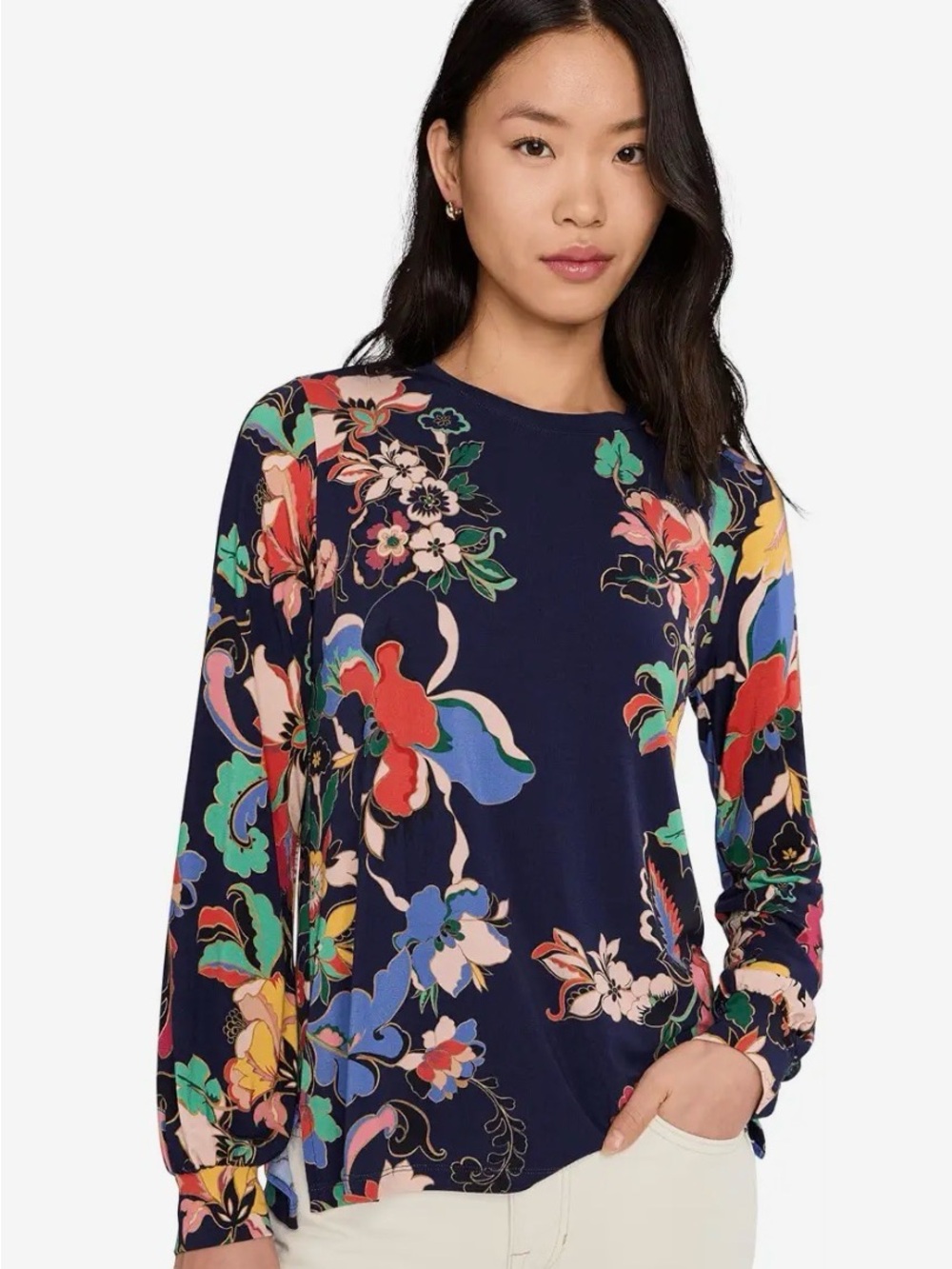 Johnny Was The‎ Janie Favorite Puff Sleeve Mock Neck - Vista Pa